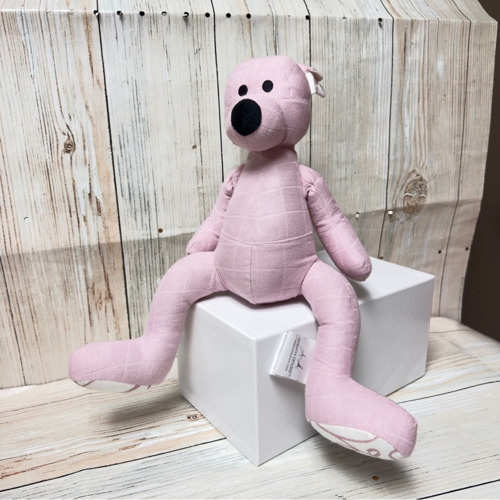 Aden + Anais Musey Mate Pink Kangaroo Lovey muslin Baby plush stuffed animal HTF